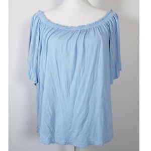 H&M Off the Shoulder Blue Loose Top Shirt Junior L